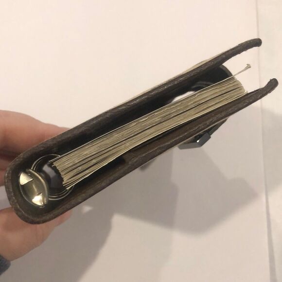 M GUCCI MONOGRAM Leather Canvas Agenda Binder Passport Holder Credit Card Wallet - Picture 10 of 17